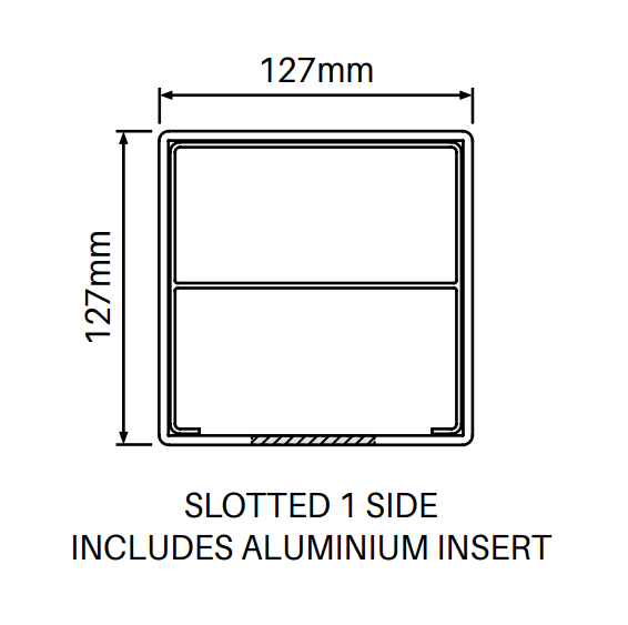 127MM X 127MM 1 way PVC gate post - Slat top 2500MM LONG - Image 3