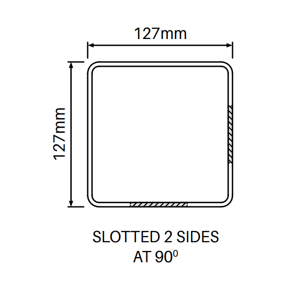 127MM X 127MM 90 Degrees PVC fence post - Slat top 2500MM LONG, - Image 2