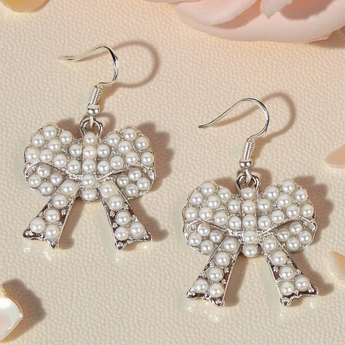 13020 - Pearl Bow Earrings - Pearl