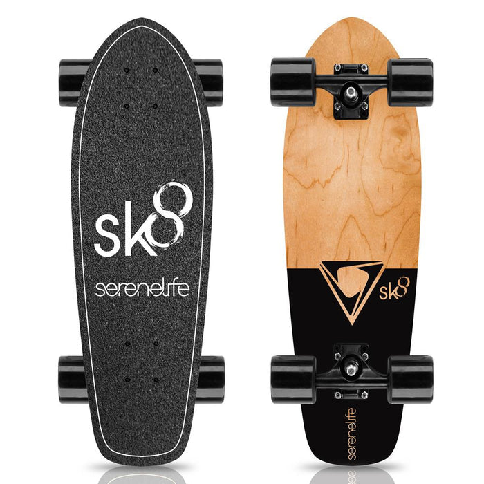 6'' Canadian And Bamboo Maple Deck Skateboard - Mini Cruiser Skateboard, Designed For Kids, Teens, And Adults (Green)