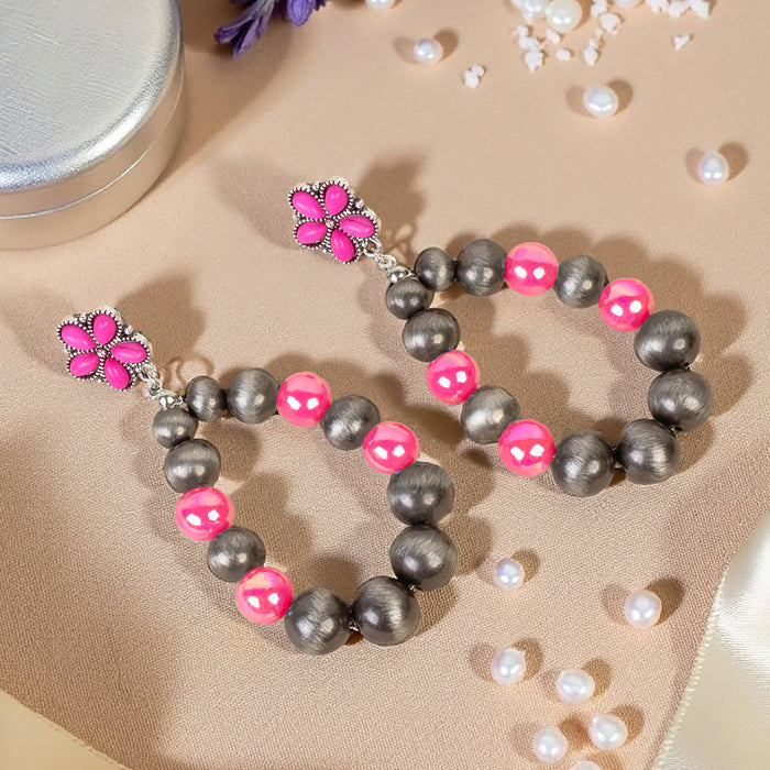 93483 - Squash Blossom Earrings - Fuchsia