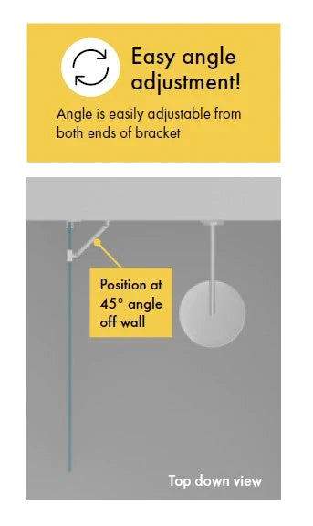 Adjustable Shower Screen Support arm, SMALL ARM BRACKET SMALL ARM BRACKET - GUNMETAL GREY - Image 3
