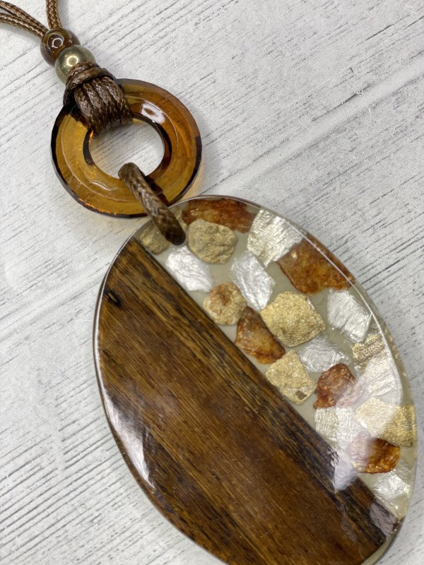Alisha D Handmade Women's Necklace Resin Pendant Adjustable Cord