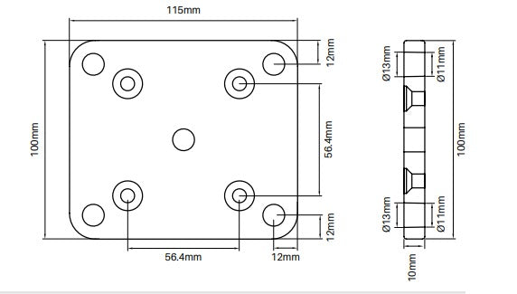 Alumawood Terrain Colour 65x65mm post base plate set POWDER COATED ALUMINIUM - Image 3