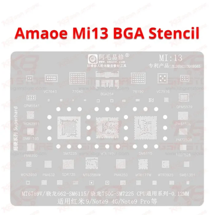 Amaoe Mi13 BGA Reballing Stencil