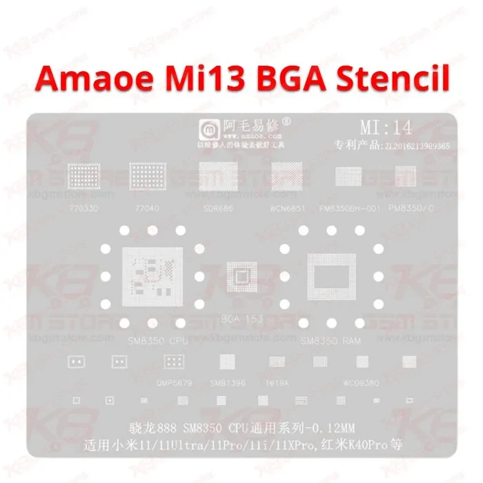 Amaoe Mi14 BGA Reballing Stencil