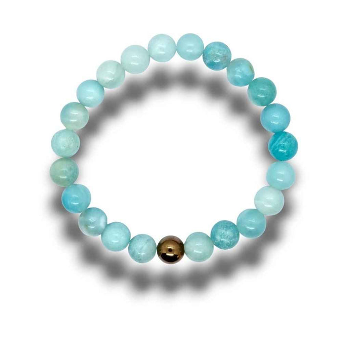 Amazonite beaded bracelet, adjustable, view 2