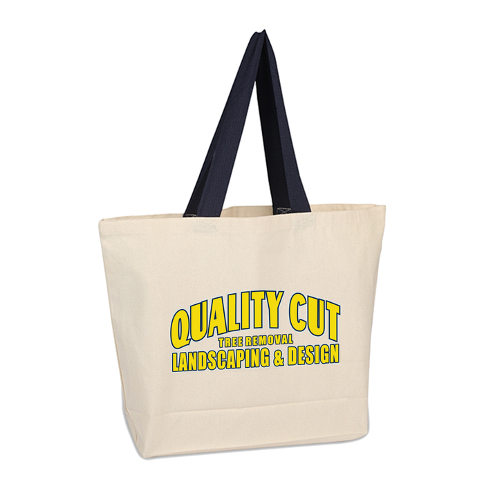 Beach Bag with Colored Handles, Printed