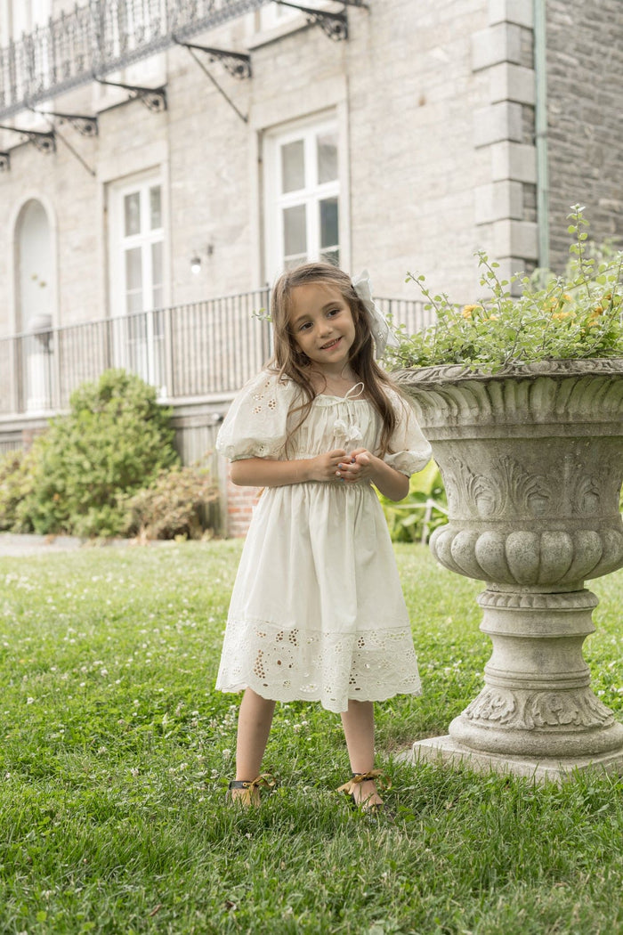 Blanca White Cotton Dress - Petite Maison Kids