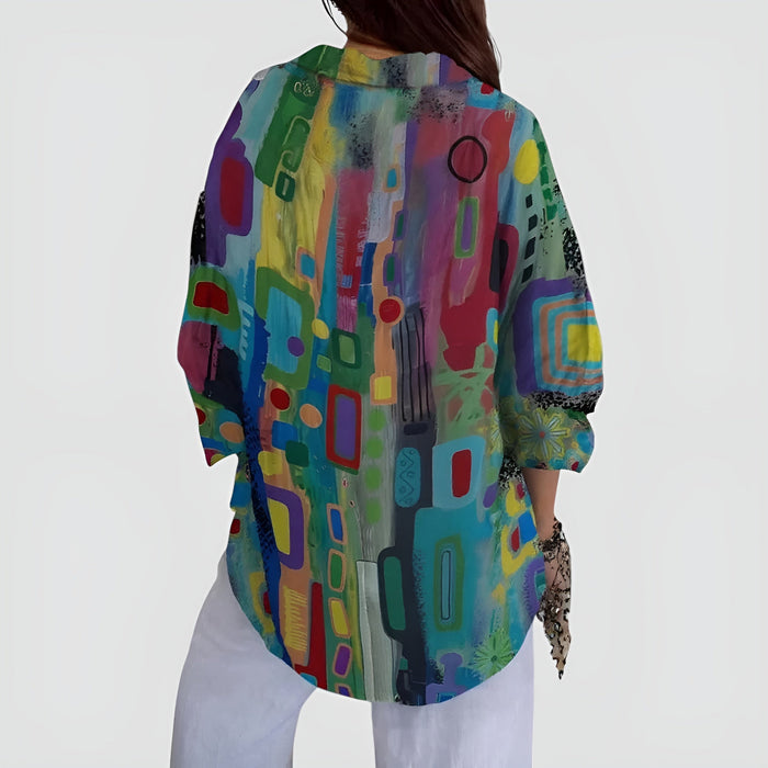 Cerelia - Blouse Confortable à Motif Géométrique pour un Style Moderne au Quotidien