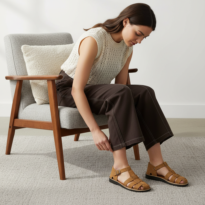 Daniel - Leather Fisherman Sport Sandal | Tan Nubuck