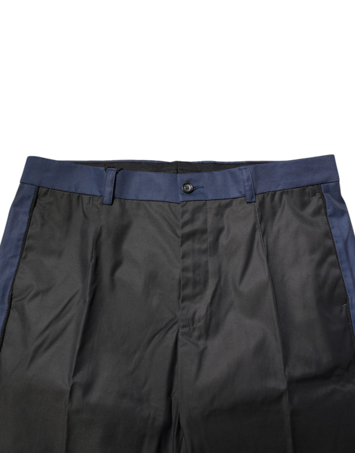 Dolce & Gabbana Gray Blue Cotton 3/4 Chinos Crop Trouser Pants