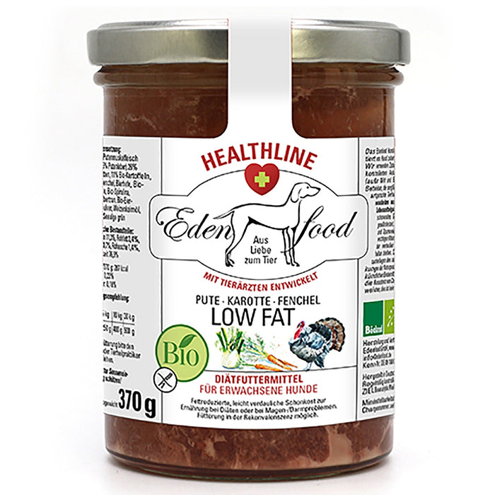 Edenfood Healthline Low Fat Hundemenü Pute, Karotte & Fenchel