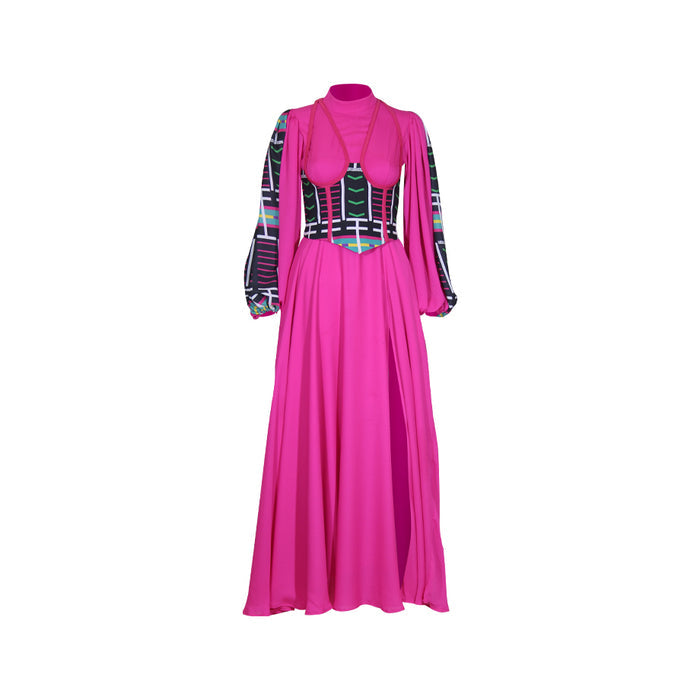 Fabrosanz: Pink Dress With Venda Corset (Pre Order)