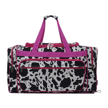 !FINAL SALE! Black Cow Hot Pink NGIL Canvas 23" Duffle Bag