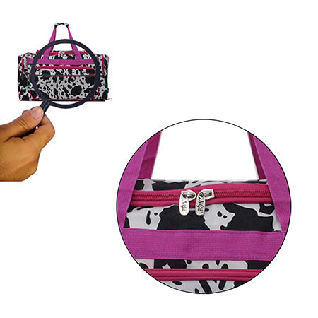 !FINAL SALE! Black Cow Hot Pink NGIL Canvas 23" Duffle Bag