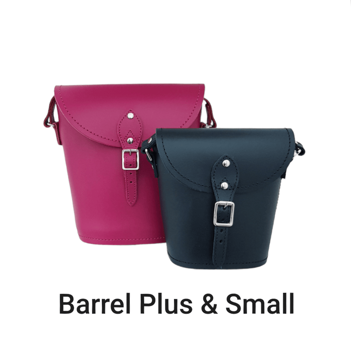 Handmade Leather Barrel Bag - Pastel Pink - Bascora