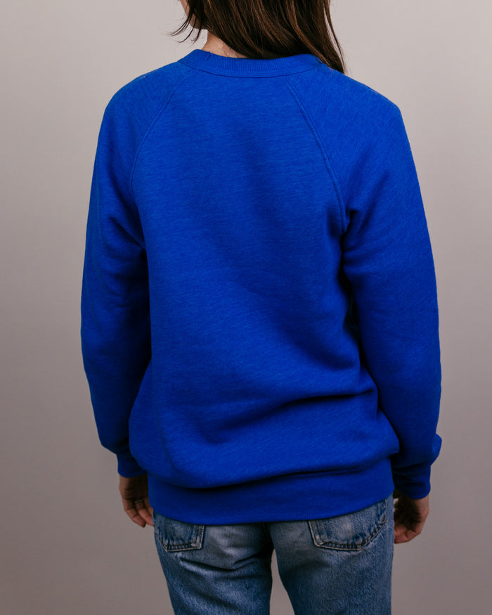 Royal Blue Kansas Jayhawks Basketball Vintage Crewneck Sweatshirt Back