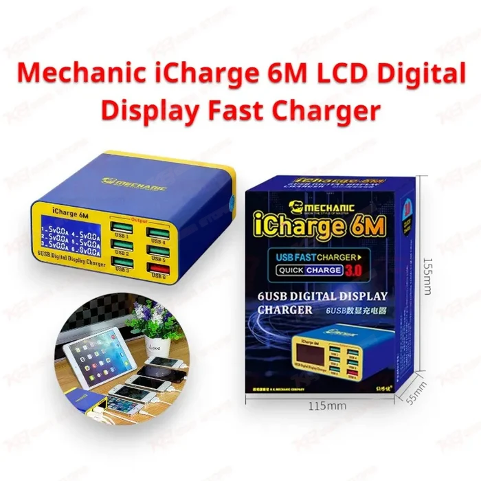 Mechanic iCharge 6M LCD Digital Display Fast Charger