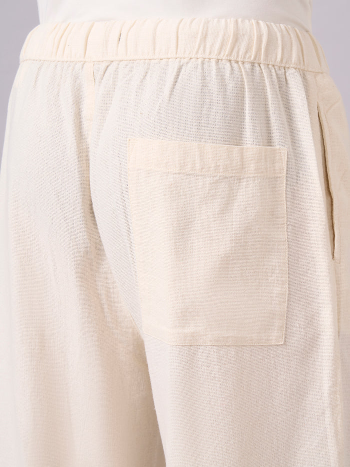 Men's 100% Cotton Loose Fit Pant Off White