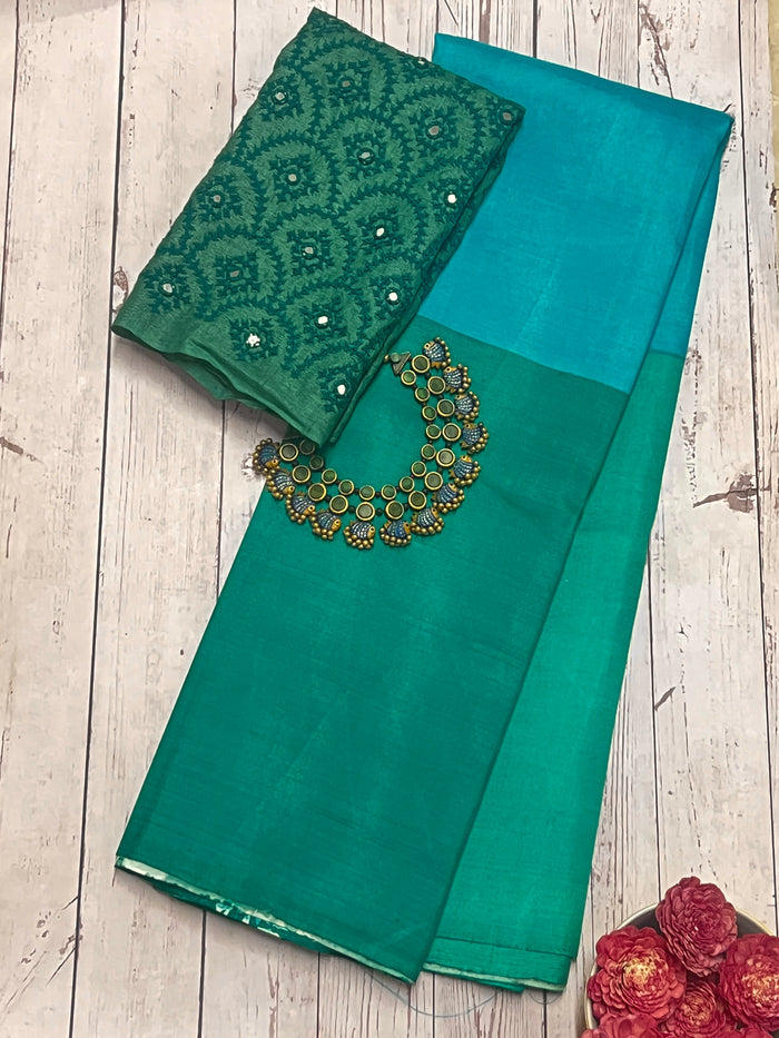 Mila ombre kanchi silk saree
