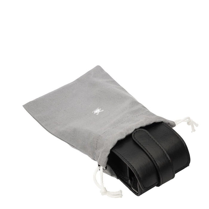 MÜHLE Black Leather Travel Razor & Shaving Brush Case - In Sleeve