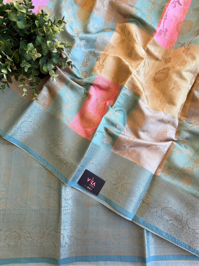 Multicolour jaal weaving saree