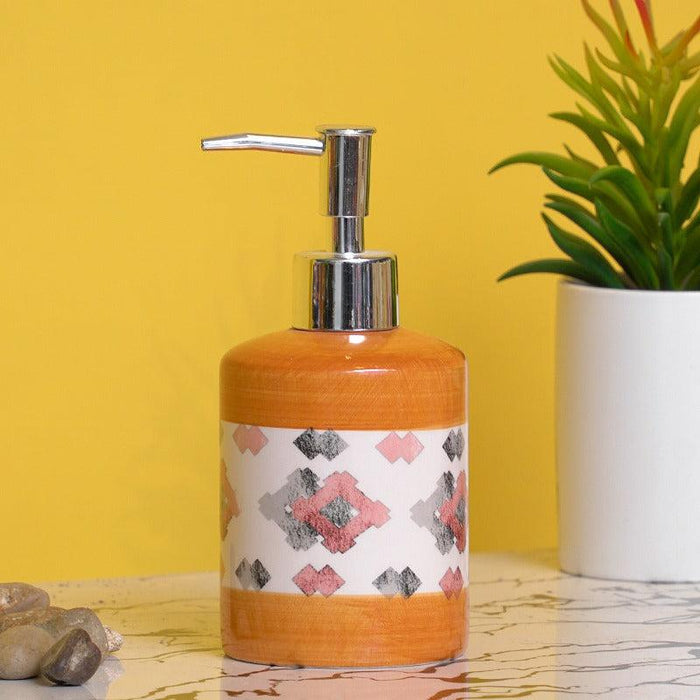 Orange Print Designed Bath Set - 4pcs