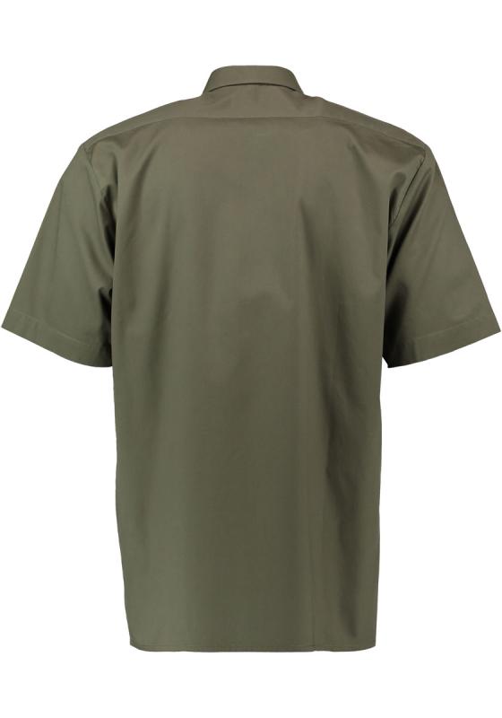 OS Trachten Men's Short-Sleeve Jagd Shirt — Solid Olive