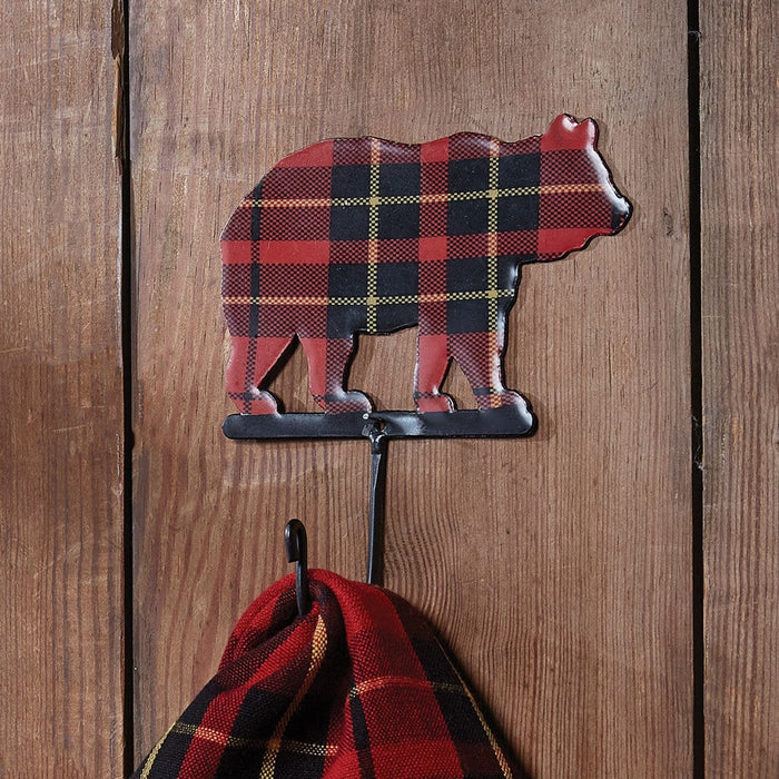 Park Designs Sportsman Plaid Bear Single Hook