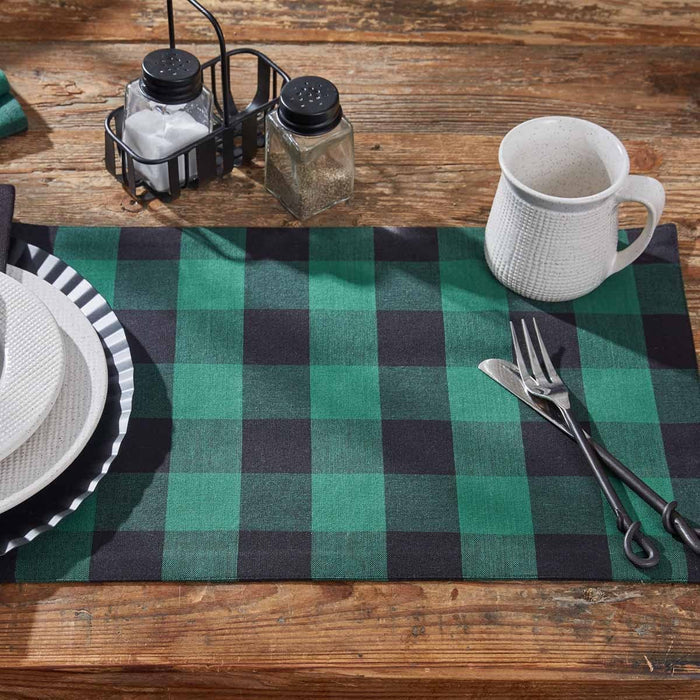 Park Designs Wicklow Check Backed Placemat Forest