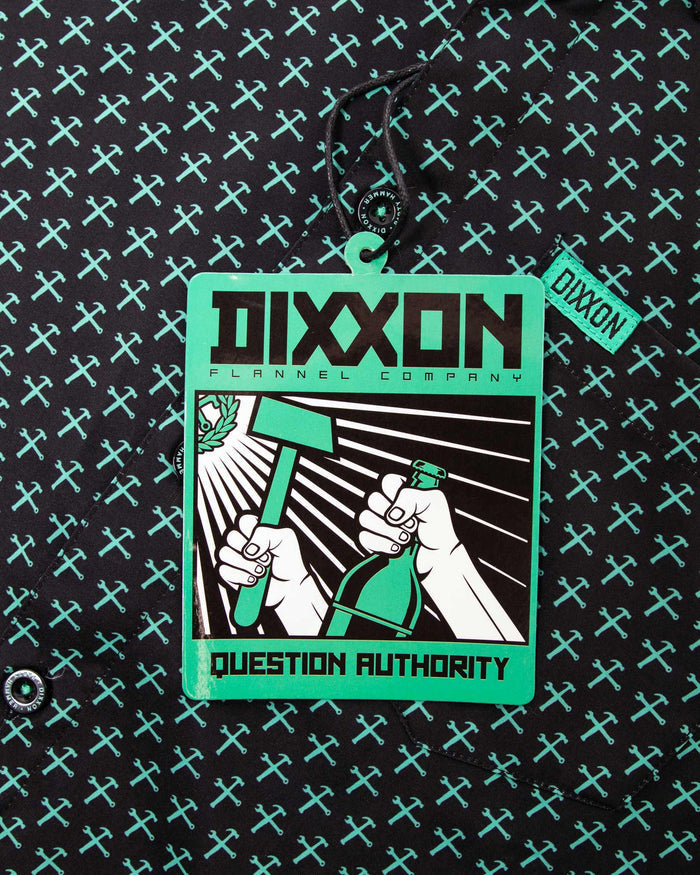 Party Hammer Short Sleeve - Black & Aqua - Dixxon Flannel Co.