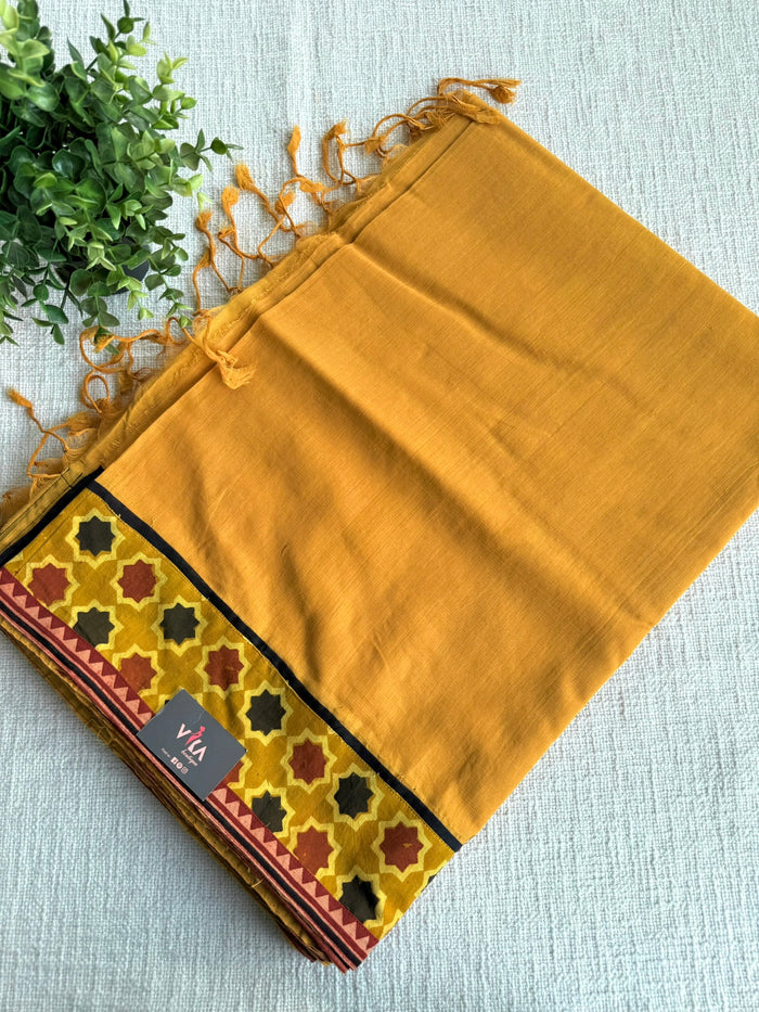 Patch work Mangalgiri Cotton Saree