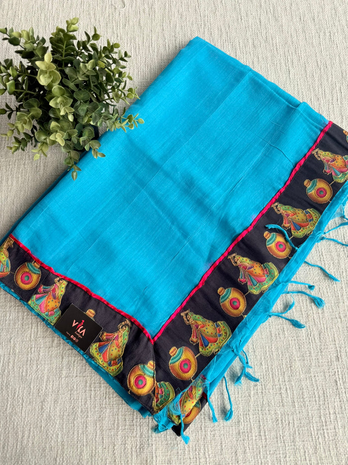 Patch work Mangalgiri Cotton Saree