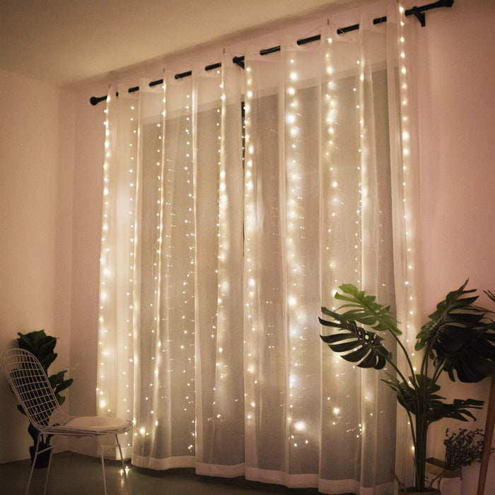 PS077 - USB Remote Control Eight Function 3 * 3 Copper Wire Curtain Light