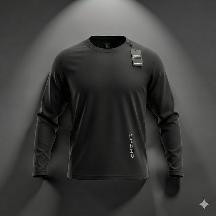 Sharp Ultra Fit Long Sleeve Shirt Side Logo - Black