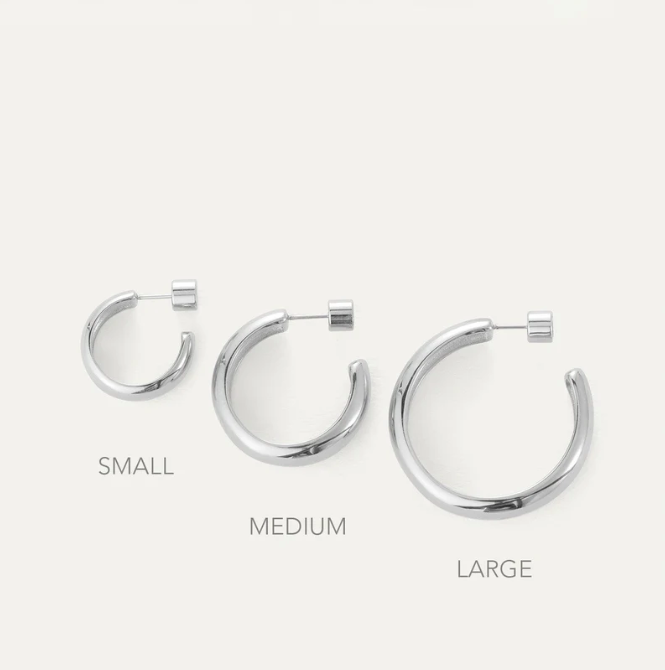 Staple Hoops - Medium Platinum