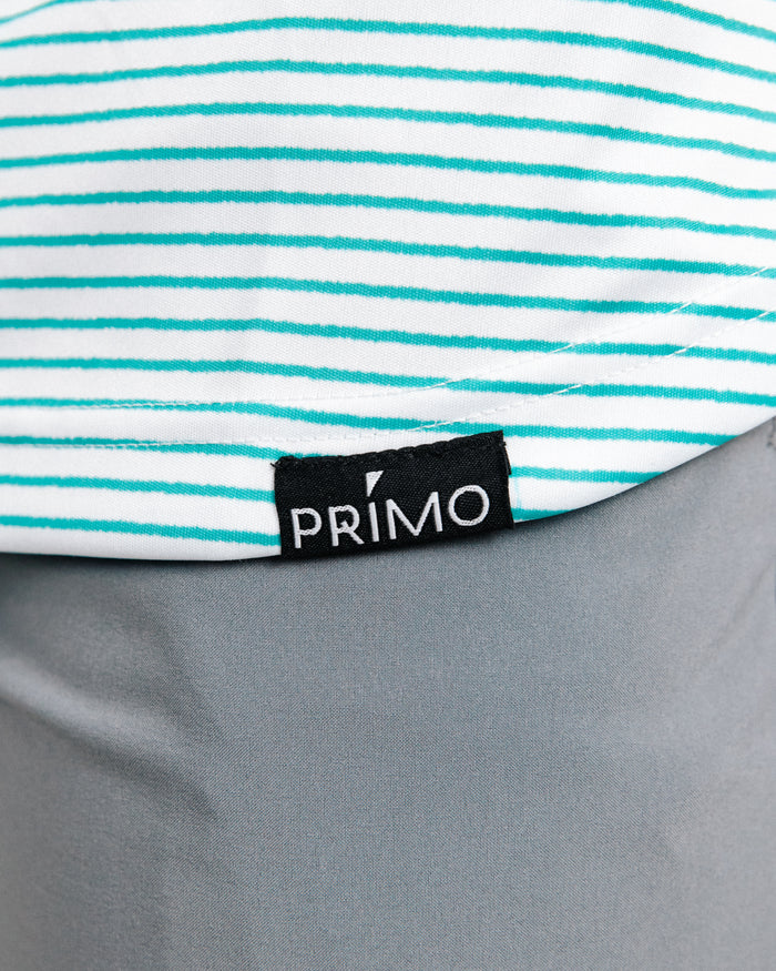 Teal Stripe Classic Polo