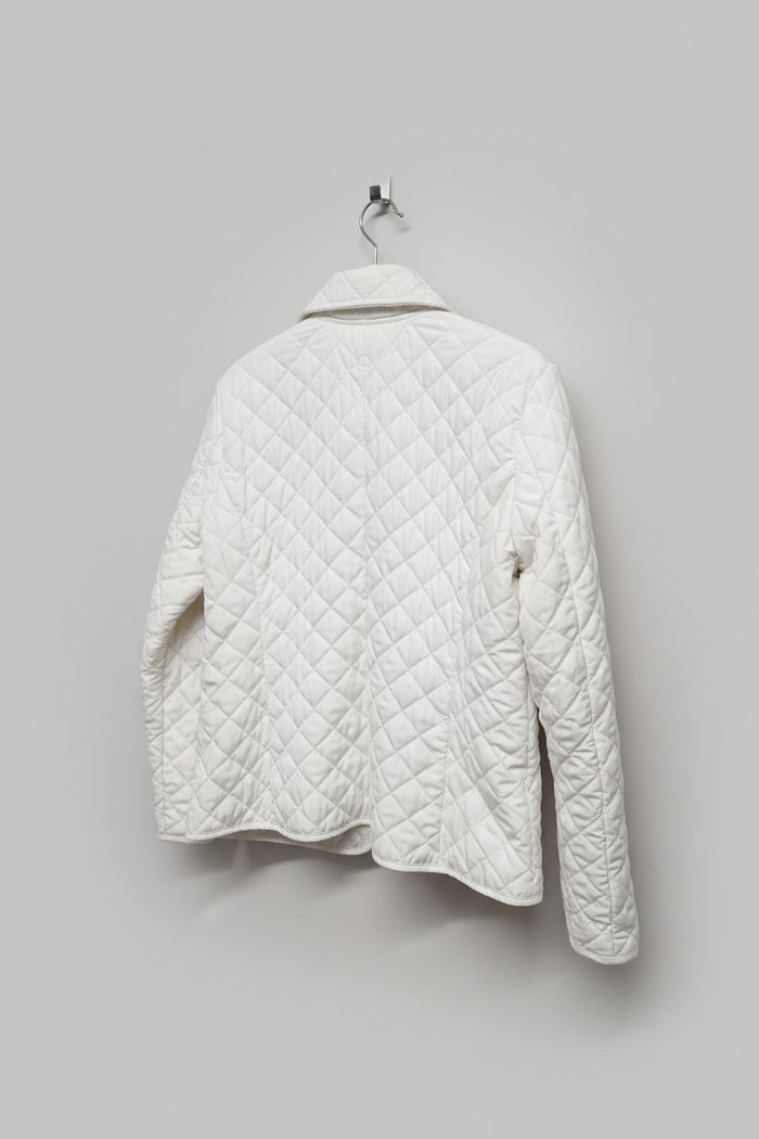 Tommy Hilfiger White Quilted Jacket (L) UK 12 EU 40 Collared Buttoned - USED