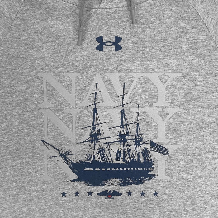 Under Armour Navy Ship Rival Fleece Hood (Grey)