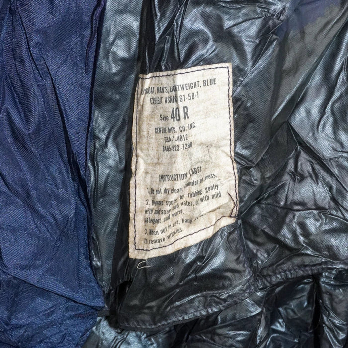 US Air Force Blue Lightweight Raincoat - 40R, Medium, Item 2 - US Air Force Surplus - Rain Jackets