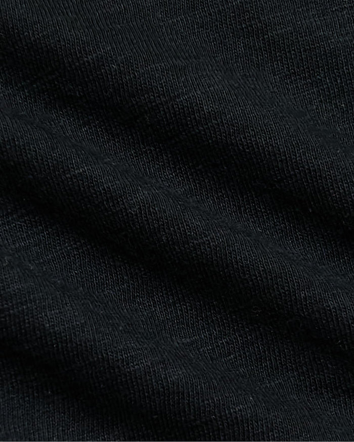 Womens Black Slub Scoop Neck Tee 4-Pack close-up, showing knit texture.