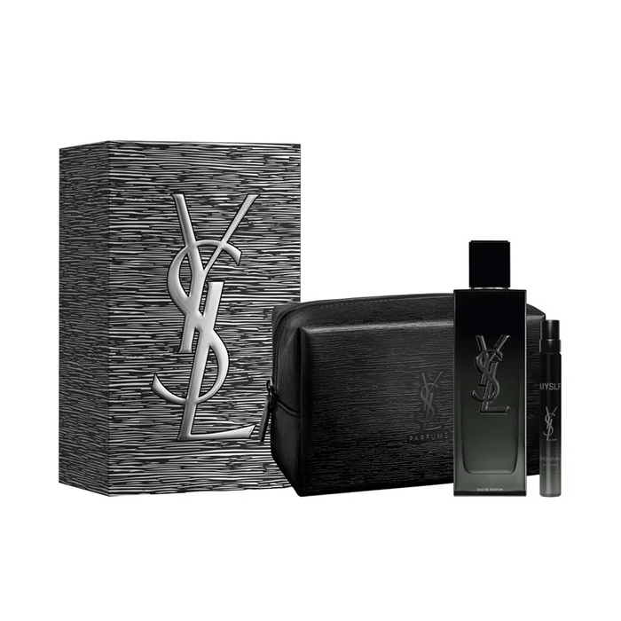 Yves Saint Laurent Men's Aftershave YSL MYSLF Men's Aftershave Gift Set (100ml EDP Refillable + 10ml EDP + Pouch)