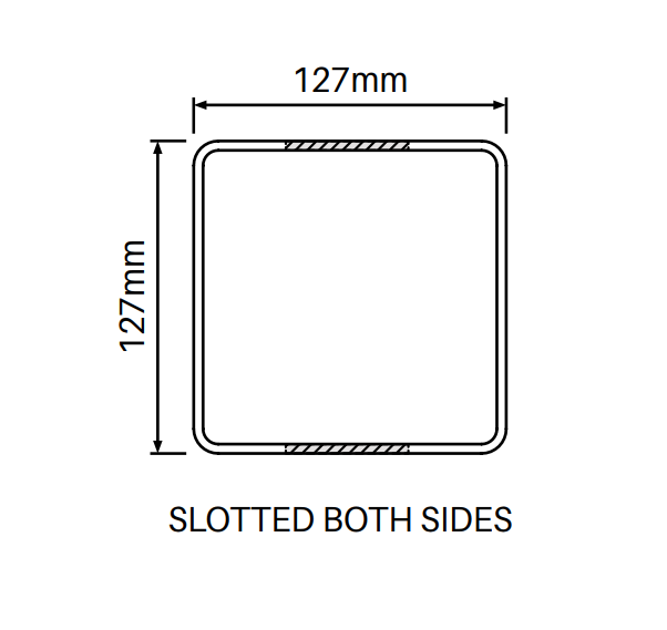 127MM X 127MM 2 way PVC fence post - Slat top 2500MM LONG, - Image 2