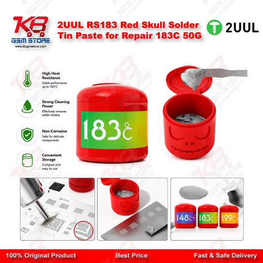 2UUL RS183 Red Skull Solder Tin Paste for Repair 183C 50G