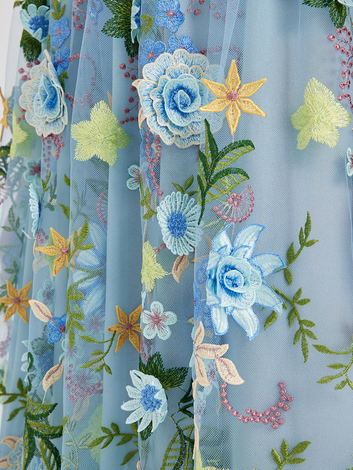3D Floral Embellished Elastic Skirt