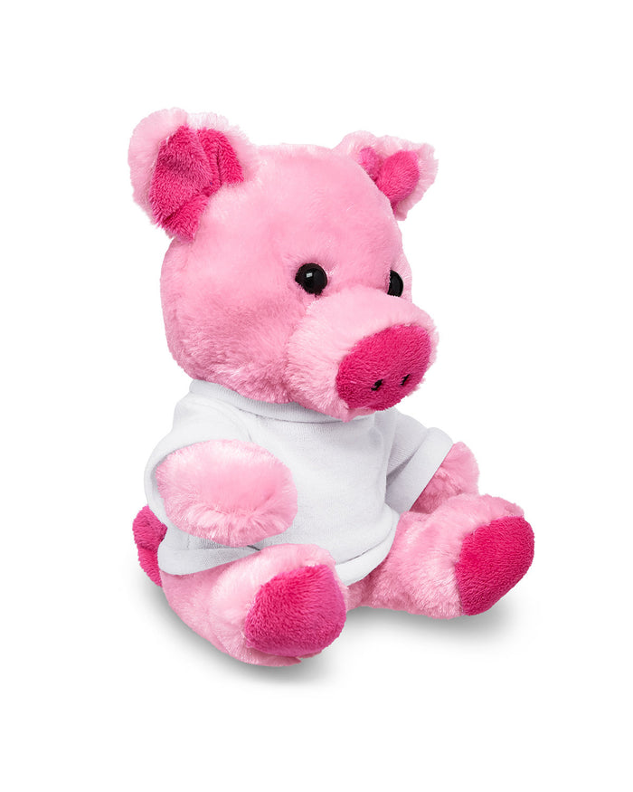7" Plush Pig With T-Shirt