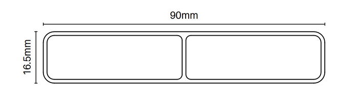 90mm x 16.5mm Slat With Centre Web - 6100MM LONG - Image 2