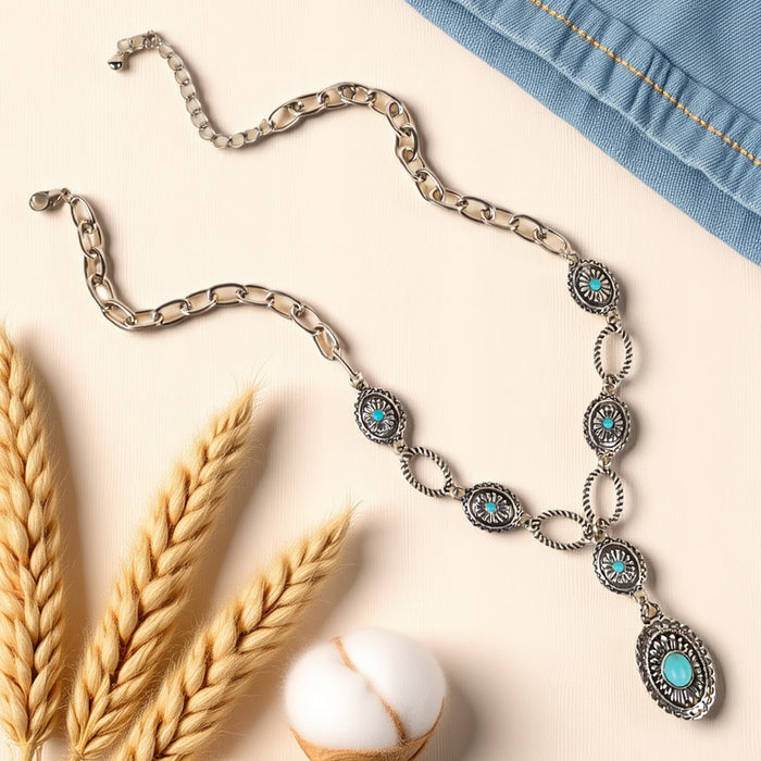 92295 - Squash Blossom Necklace - Turquoise