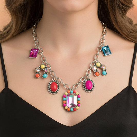 92297 - Squash Blossom Charm Necklace - Multi